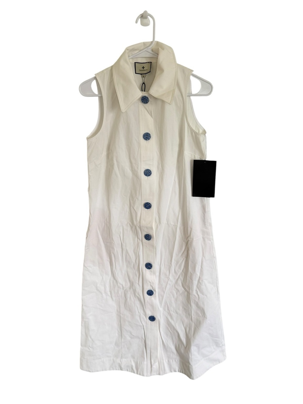Tuckernuck NEW White Sleeveless Collared Button-Front Dress